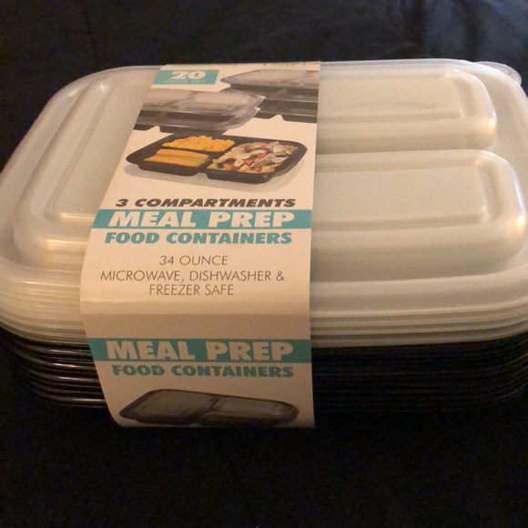 20 Piece 3- Compartment Meal Prep Food Container - Picture 4 of 5